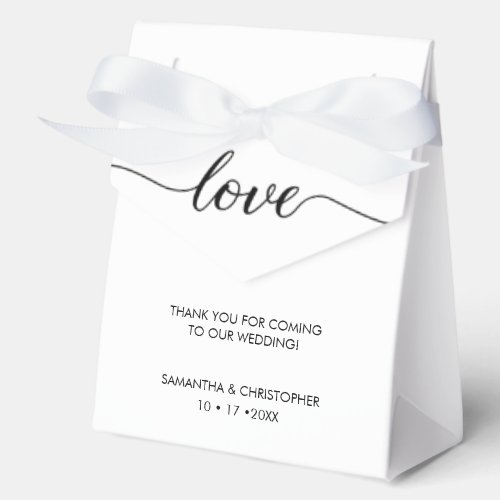 Simple  Elegant Love Wedding ScrIpt Personalized Favor Boxes