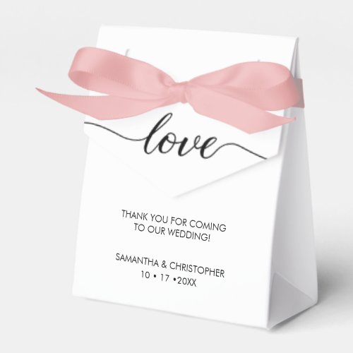 Simple  Elegant Love Wedding ScrIpt Personalized Favor Boxes