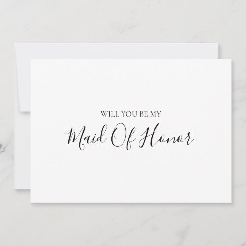Simple Elegant Maid Of Honor Proposal Card