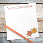 Simple Elegant Maple Leaves Minimal Modern Notepad<br><div class="desc">This design features a nautical beach,  marine animal ocean sea life design,  with a cute orca willer whale fish,  trendy from the desk of,  an elegant modern stylish simple,  a minimalist chic script,  basic personalized name,  customized notepads,  classic template stylish perfect,  blue  black white</div>