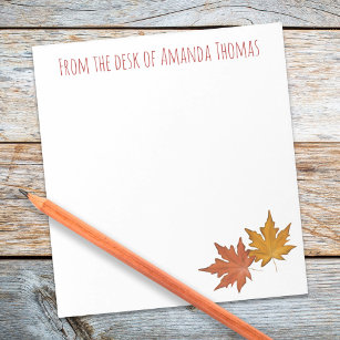 Simple Elegant Maple Leaves Minimal Modern Notepad