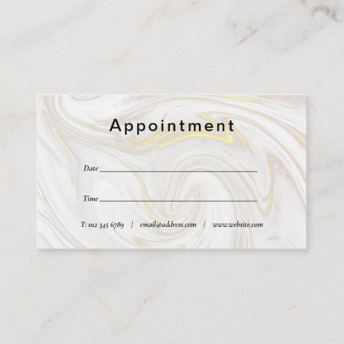 Simple Elegant Marble Appointment Card