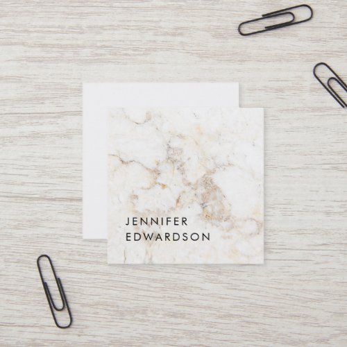 Simple elegant marble professional square business card