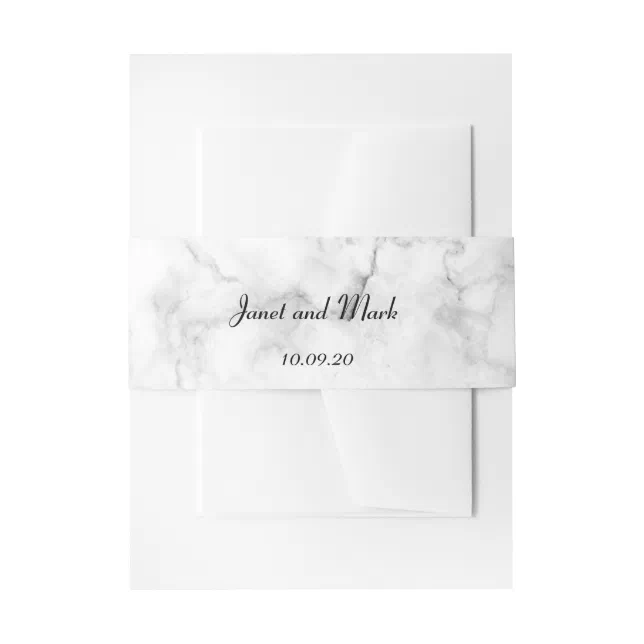 Simple Elegant Marble Wedding Belly Bands Invitation Belly Band Zazzle