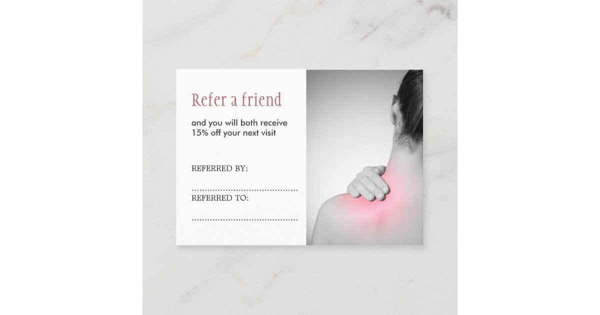 Simple Elegant Massage Therapist Referral Card