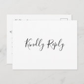 Simple Elegant Meal Choice RSVP Wedding Postcard (Front/Back)