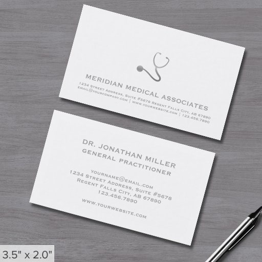 Customizable Simple Elegant Medical Business Cards