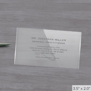Simple Elegant Medical Clear Business Cards