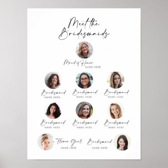 Simple Elegant Meet The Bridesmaids  Poster (Front)