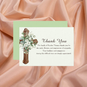 Simple Elegant Memorial Bereavement Cross  Note Card