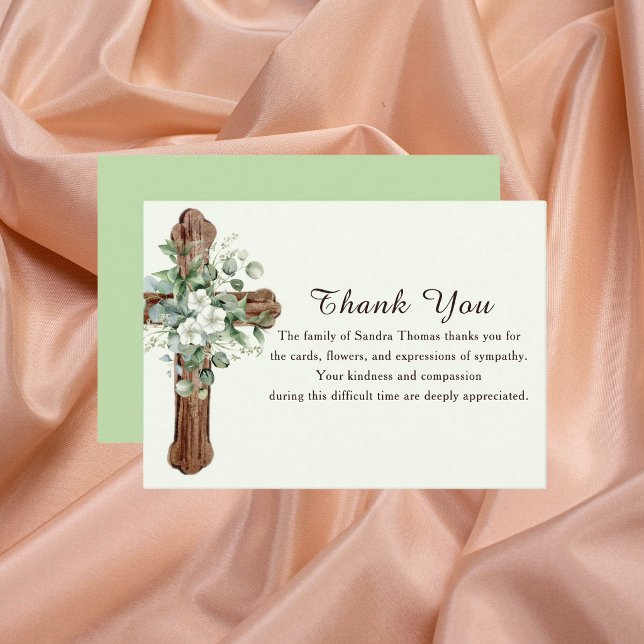 Simple Elegant Memorial Bereavement Cross  Note Card (Creator Uploaded)