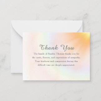 Simple Elegant Memorial Bereavement Heavenly Note Card