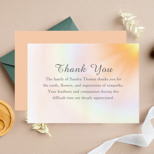 Simple Elegant Memorial Bereavement Heavenly Note Card (Creator Uploaded)