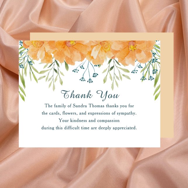 Simple Elegant Memorial Bereavement Thank You Note Card (Creator Uploaded)