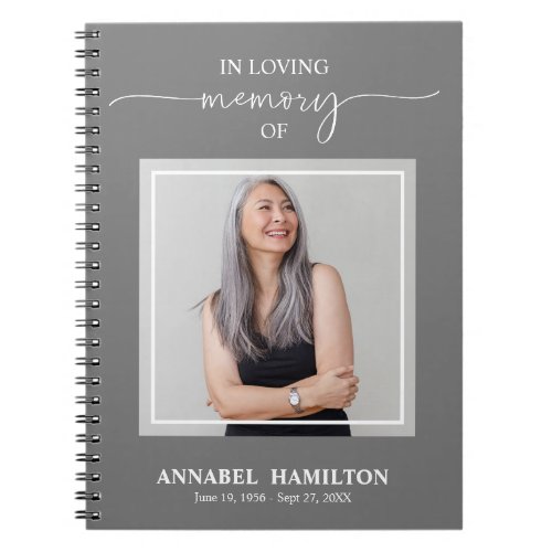 Simple Elegant Memorial Funeral Photo Guest Book