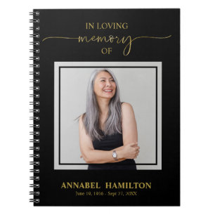 Simple Elegant Memorial Funeral Photo Guest Book