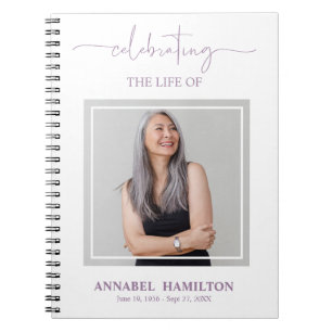 Simple Elegant Memorial Funeral Photo Guest Book