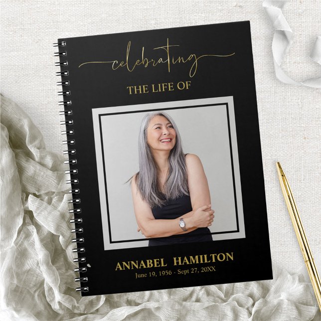 Simple Elegant Memorial Funeral Photo Guest Book (Creator Uploaded)