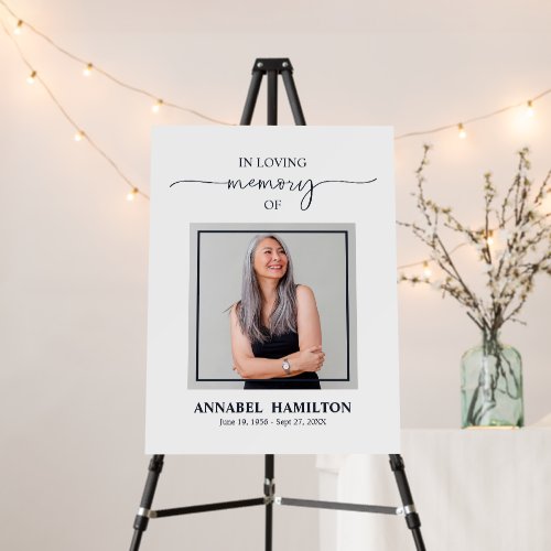 Simple Elegant Memorial Funeral Photo Welcome Sign