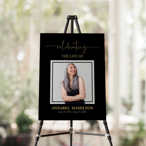 Simple Elegant Memorial Funeral Photo Welcome Sign