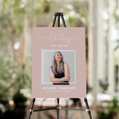 Simple Elegant Memorial Funeral Photo Welcome Sign