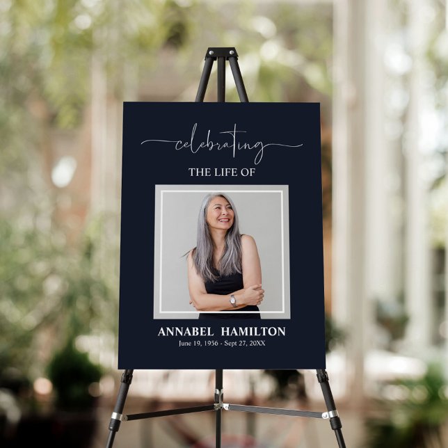 Simple Elegant Memorial Funeral Photo Welcome Sign (Creator Uploaded)