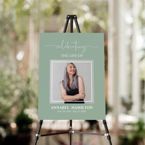 Simple Elegant Memorial Funeral Photo Welcome Sign