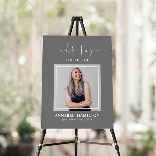 Simple Elegant Memorial Funeral Photo Welcome Sign