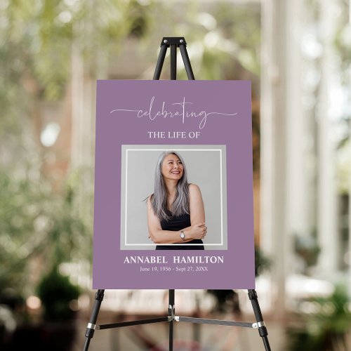 Simple Elegant Memorial Funeral Photo Welcome Sign