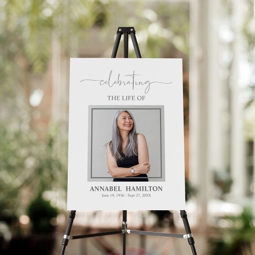 Simple Elegant Memorial Funeral Photo Welcome Sign