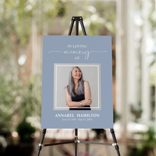 Simple Elegant Memorial Funeral Photo Welcome Sign