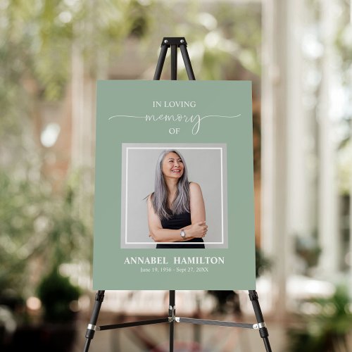 Simple Elegant Memorial Funeral Photo Welcome Sign