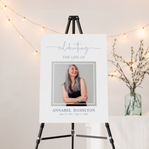 Simple Elegant Memorial Funeral Photo Welcome Sign