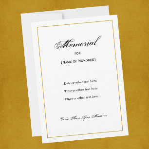 Simple Elegant Memorial Invitation