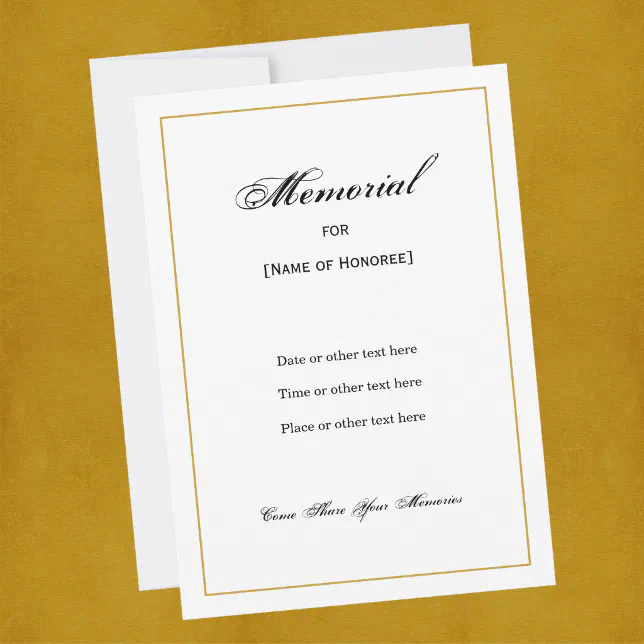 Simple Elegant Memorial Invitation 