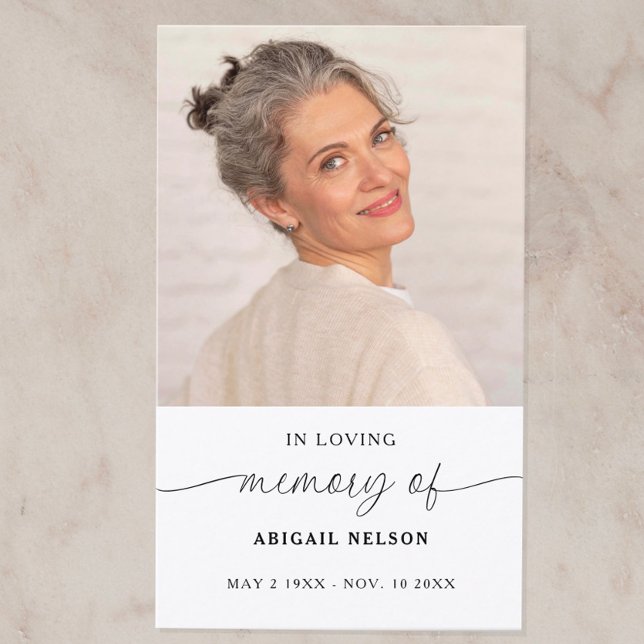 Simple & Elegant Memorial Prayer Photo  Business Card (Creator Uploaded)
