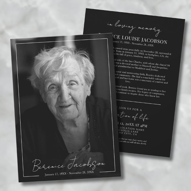 Simple Elegant Memorial Service Funeral Invitation (Simple Elegant Memorial Service Funeral Invitation )