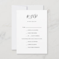 Simple Elegant Menu Choice RSVP Card