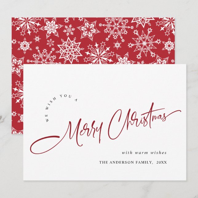 Simple Elegant Merry Christmas Greeting Holiday Card (Front/Back)