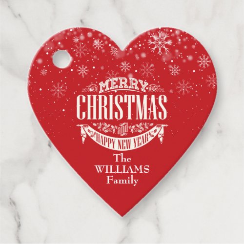 Simple Elegant Merry Christmas Photo Favor Tags