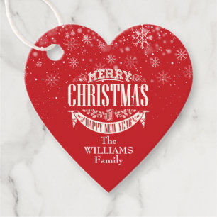 Simple Elegant Merry Christmas Photo Favor Tags