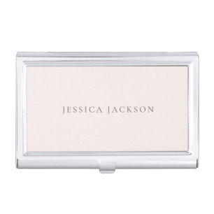 Simple elegant milk pink solid  business card case