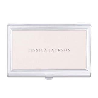 Simple elegant milk pink solid business card case