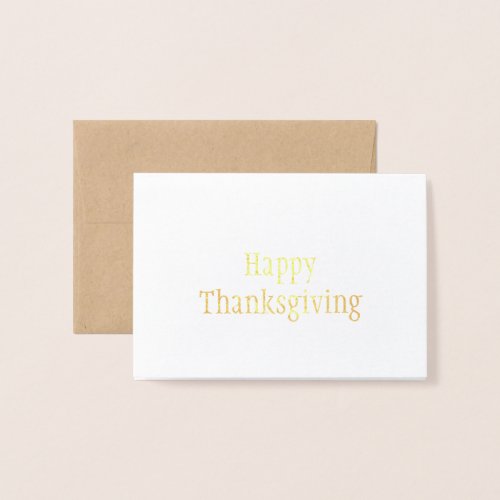 Simple Elegant Mini Gold Foil Thanksgiving Card