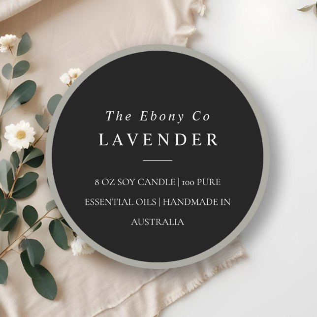 Simple Elegant Minimal Black & White Candle Label (Creator Uploaded)