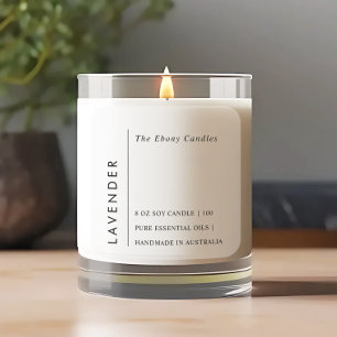 Simple Elegant Minimal Black & White Candle Label