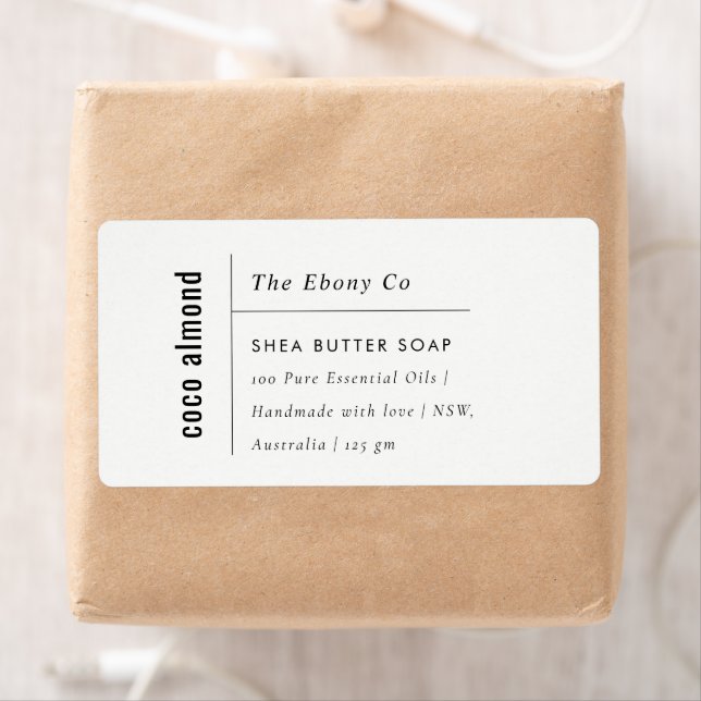Simple Elegant Minimal Black & White Soap Label (Insitu)
