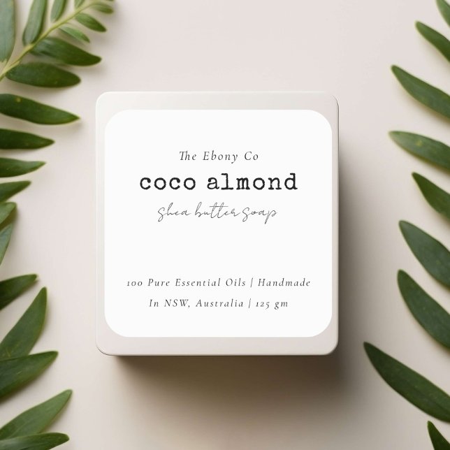 Simple Elegant Minimal Black & White Soap Label (Creator Uploaded)