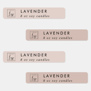 Simple Elegant Minimal Blush Logo Candle Label
