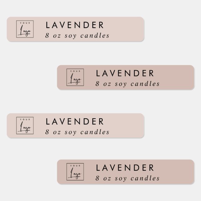 Simple Elegant Minimal Blush Logo Candle Label (Group)
